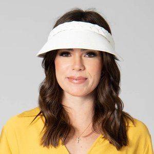 San Diego Hat Company "Looker Visor" White Braided Visor